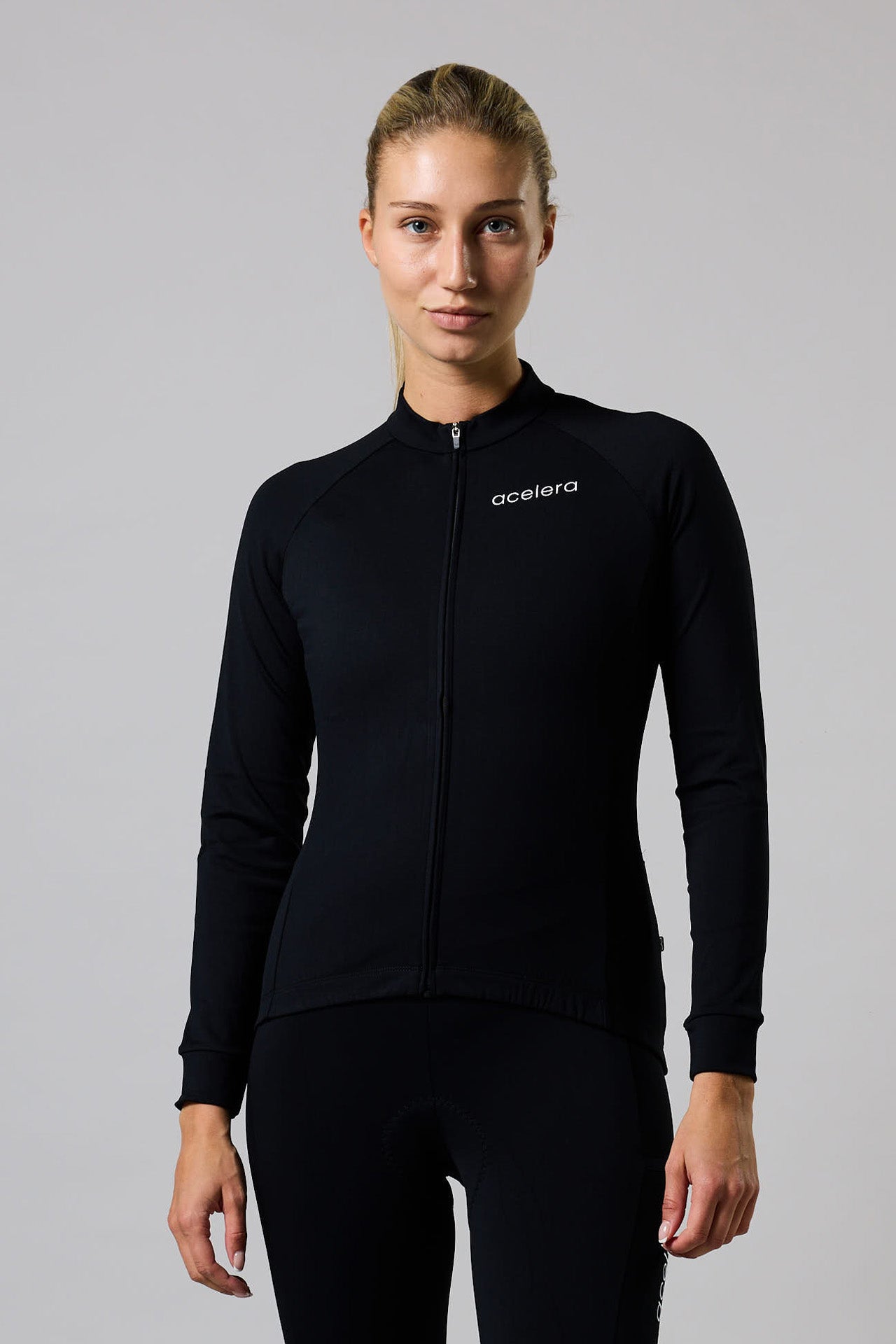 Dames Essential Fietsshirt Lange Mouw Thermo Fleece Wielershirts Acelera.cc