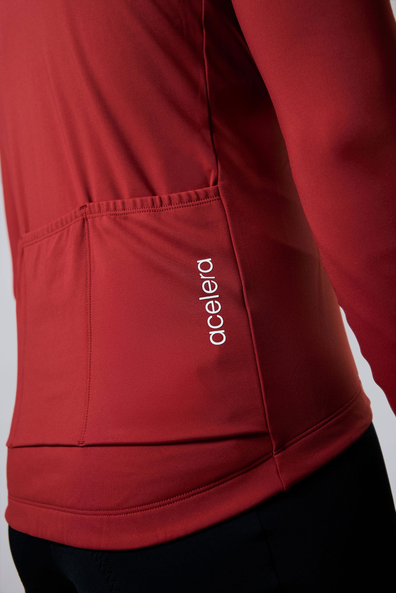 Heren Intermediate Fleeced Fietsshirt Lange Mouw Wielershirts Acelera.cc