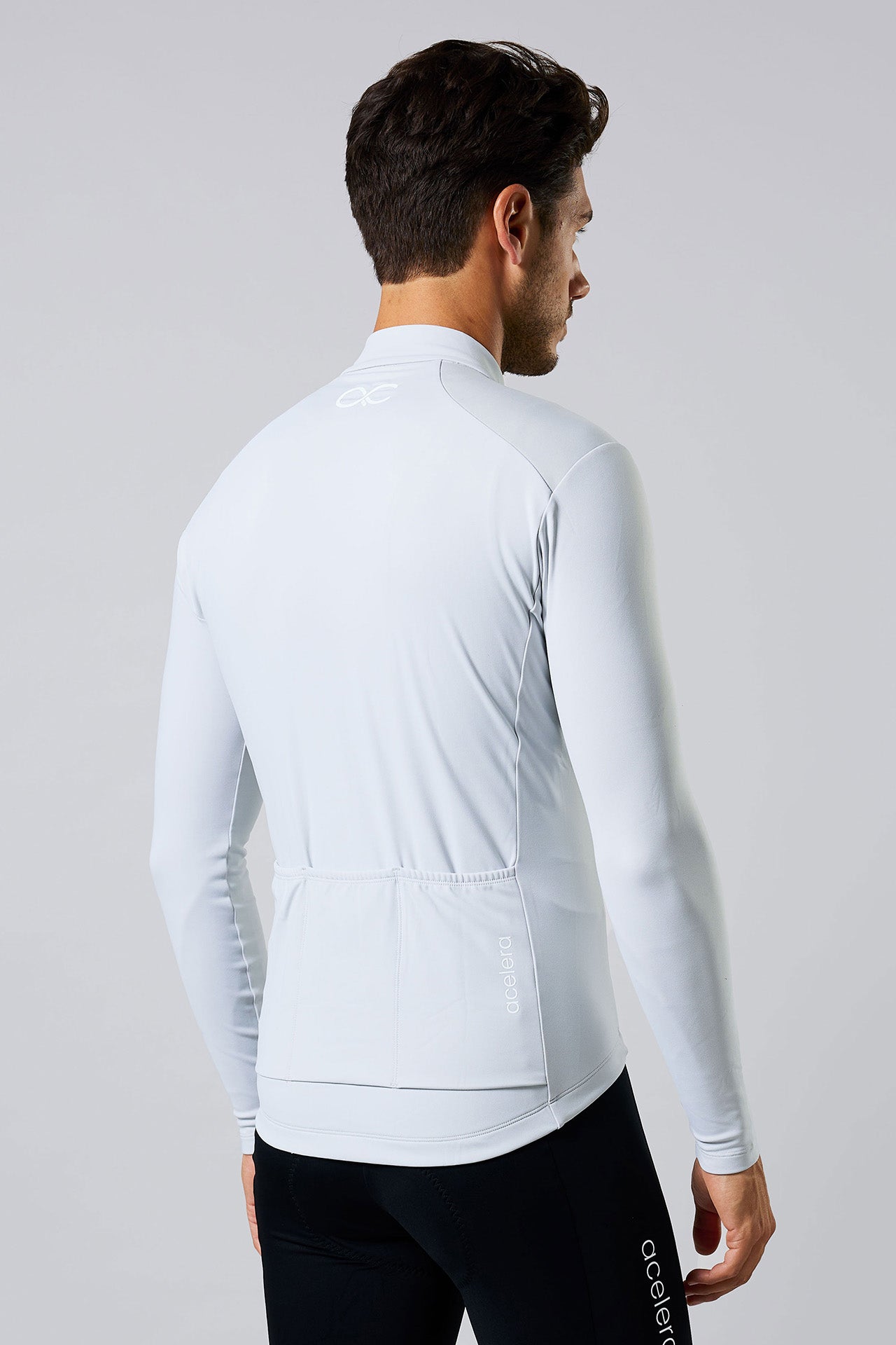 Heren Intermediate Fleeced Fietsshirt Lange Mouw Wielershirts Acelera.cc