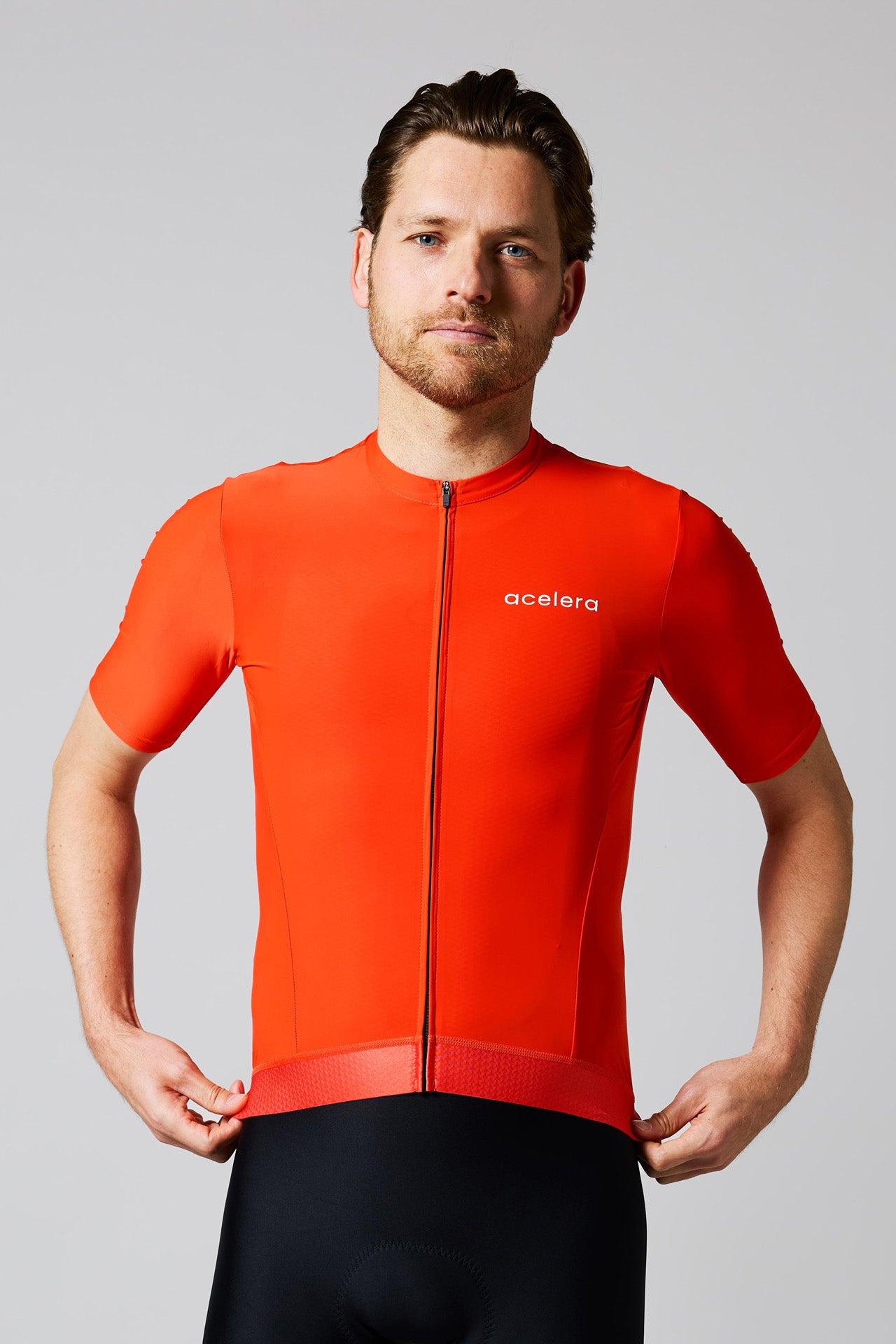 Heren Intermediate Fietsshirt Korte Mouw Wielershirts Acelera.cc