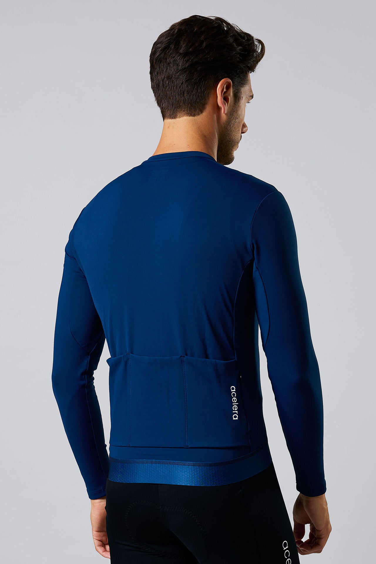 Heren Pro Fleeced Fietsshirt Lange Mouw Wielershirts Acelera.cc
