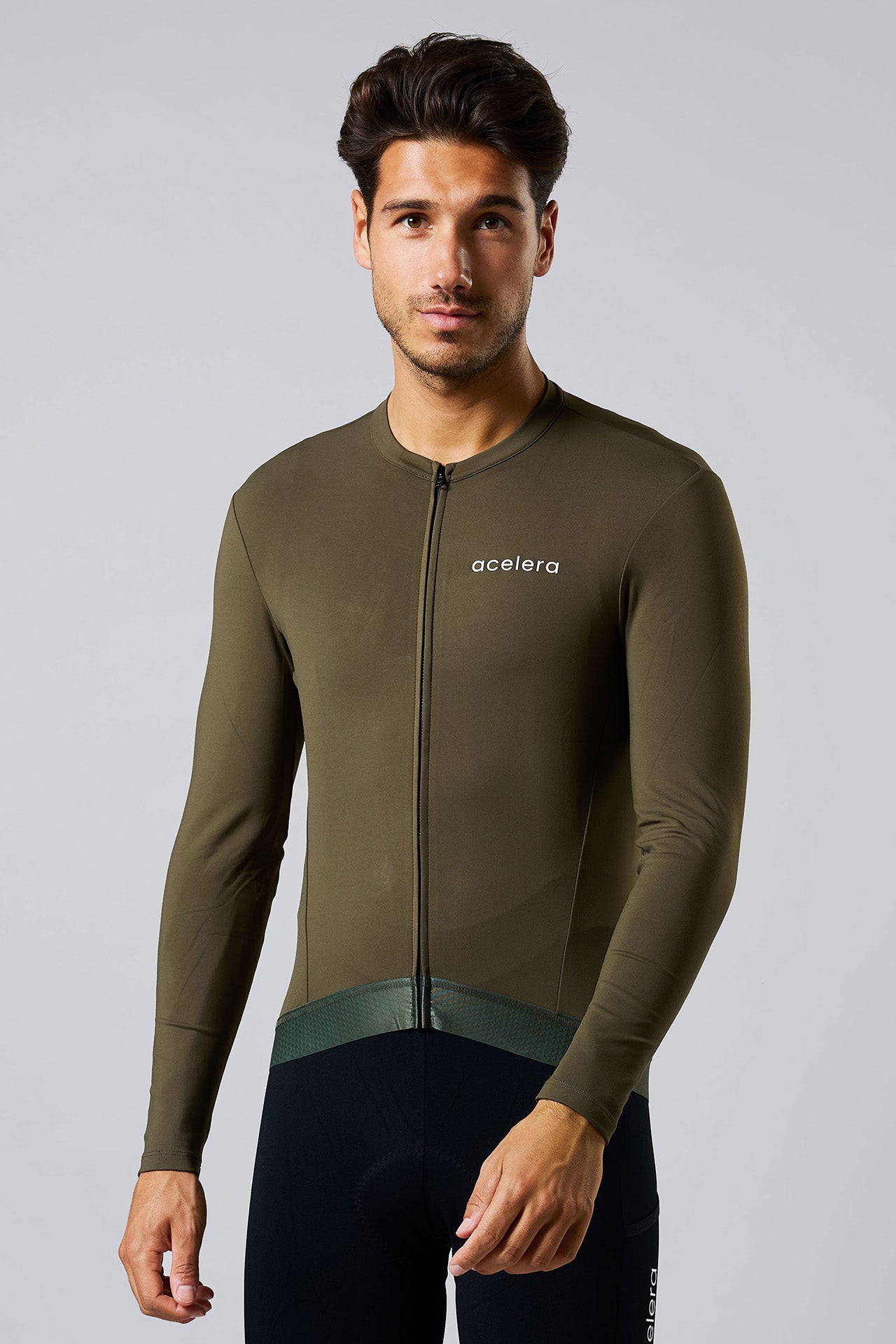 Heren Pro Fleeced Fietsshirt Lange Mouw Wielershirts Acelera.cc