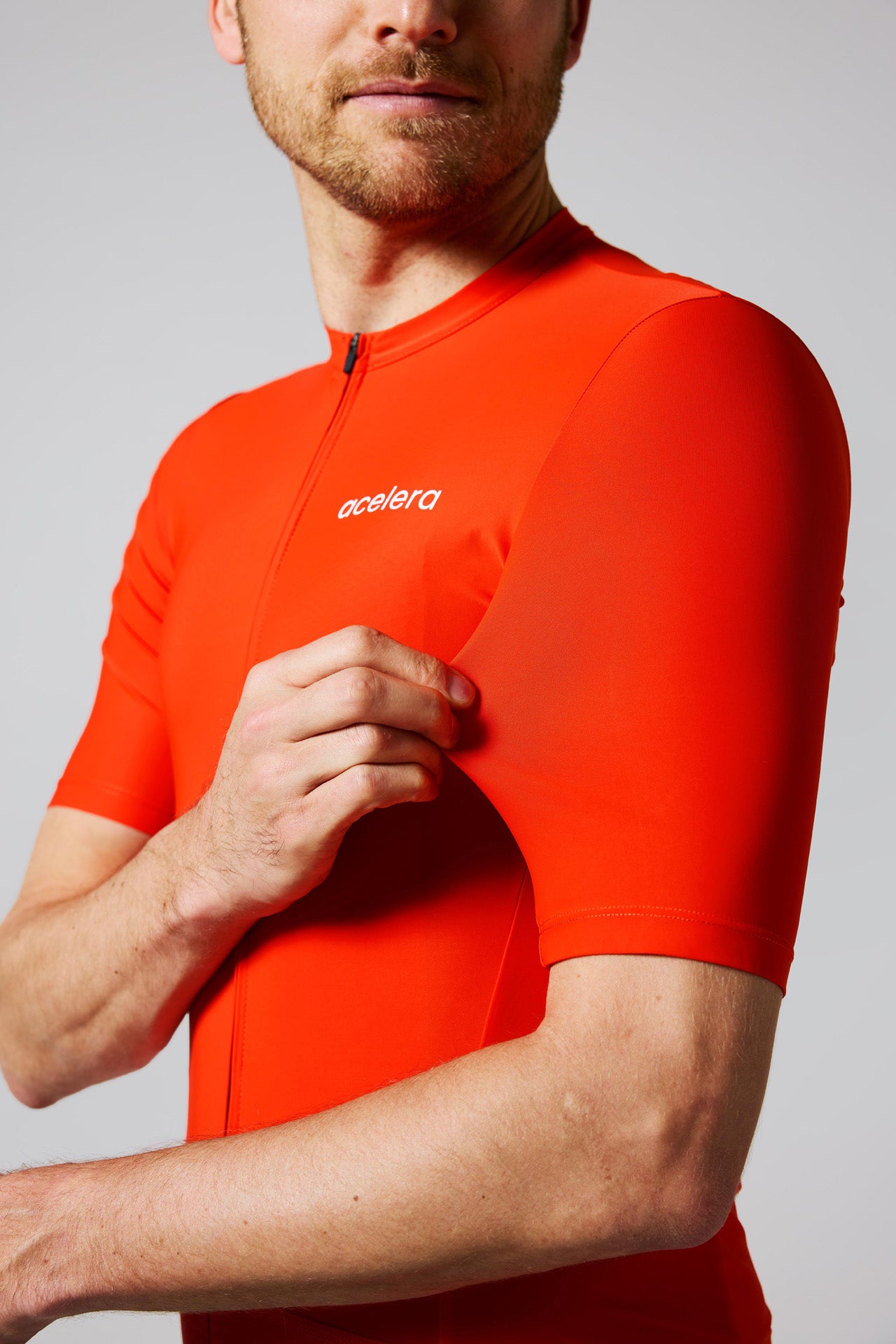 Heren Intermediate Fietsshirt Korte Mouw Wielershirts Acelera.cc