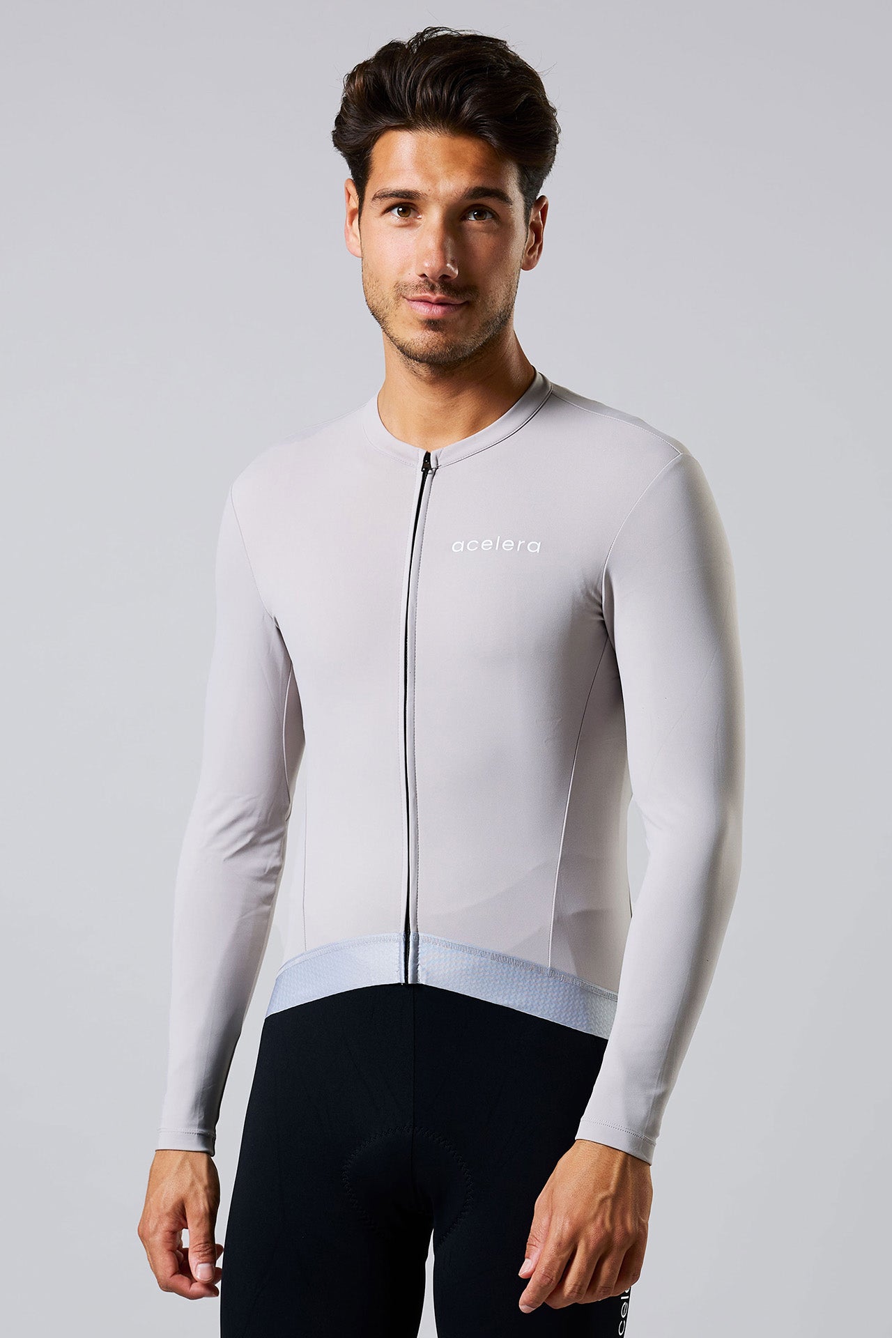 Heren Pro Fleeced Fietsshirt Lange Mouw Wielershirts Acelera.cc