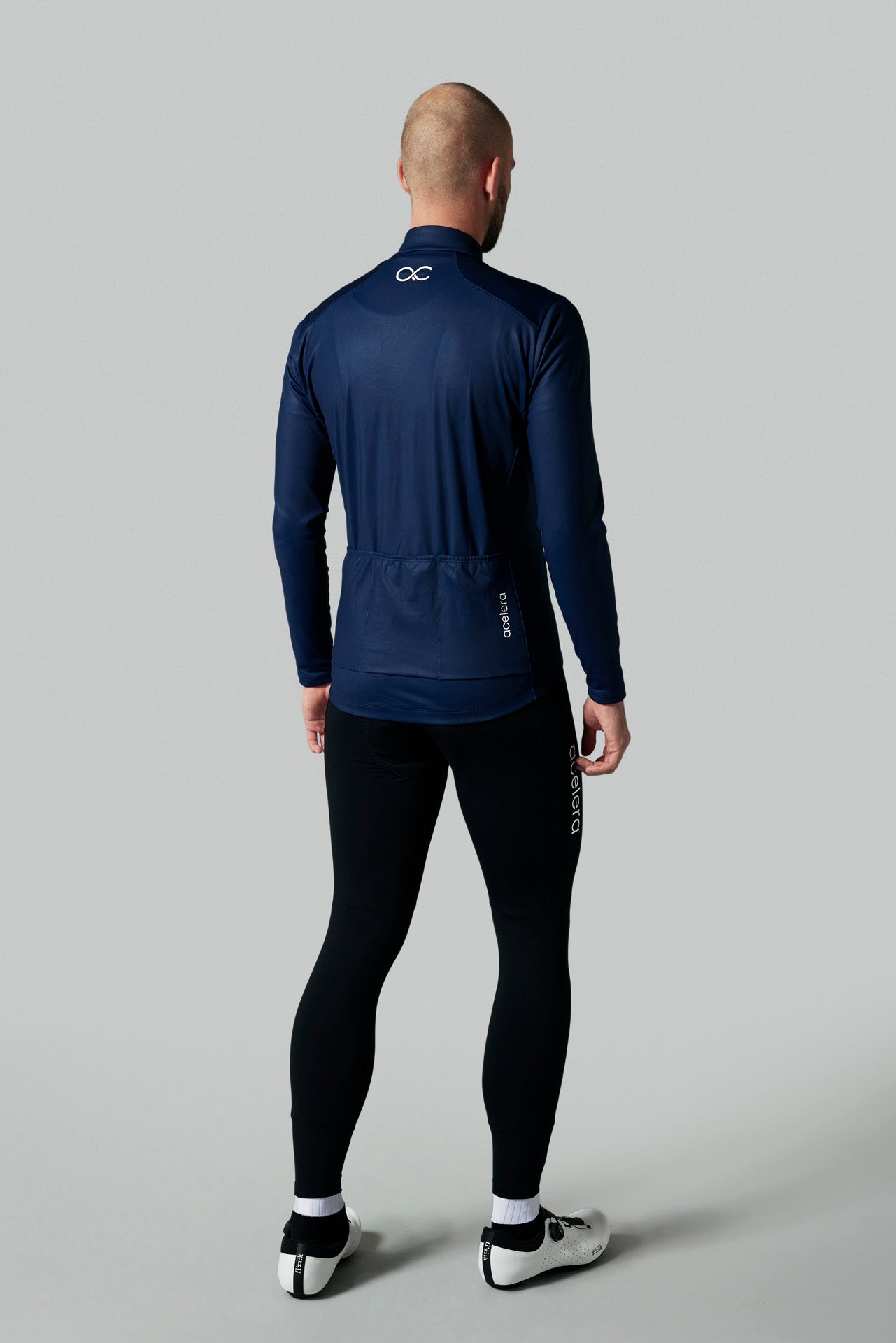 Heren Intermediate Fleeced Fietsshirt Lange Mouw Wielershirts Acelera.cc