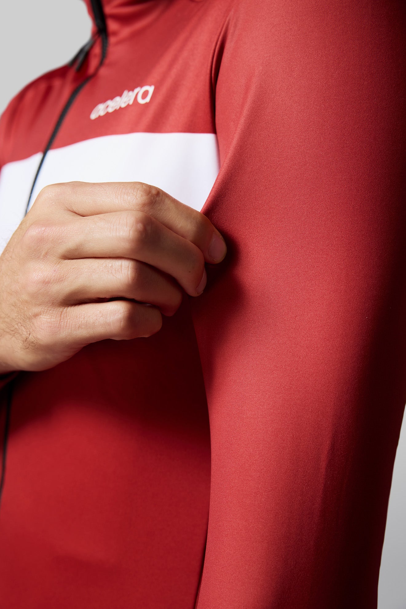 Heren Intermediate Fleeced Fietsshirt Lange Mouw Wielershirts Acelera.cc