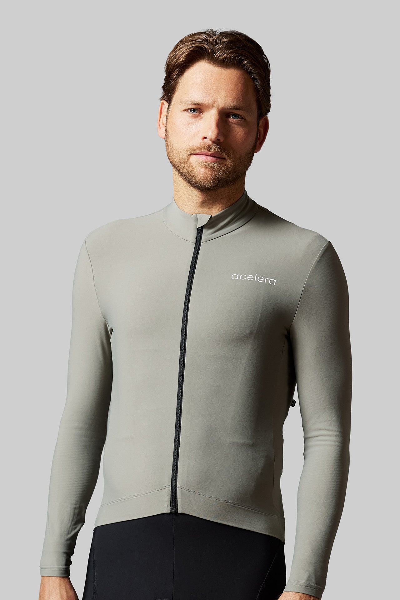 Heren Pro Fietsshirt Lange Mouw Lined Wielershirts Acelera.cc