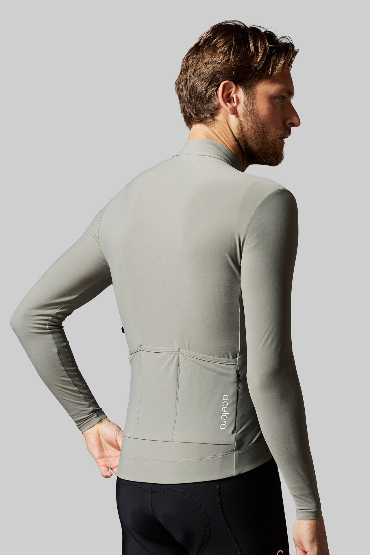 Heren Pro Fietsshirt Lange Mouw Lined Wielershirts Acelera.cc