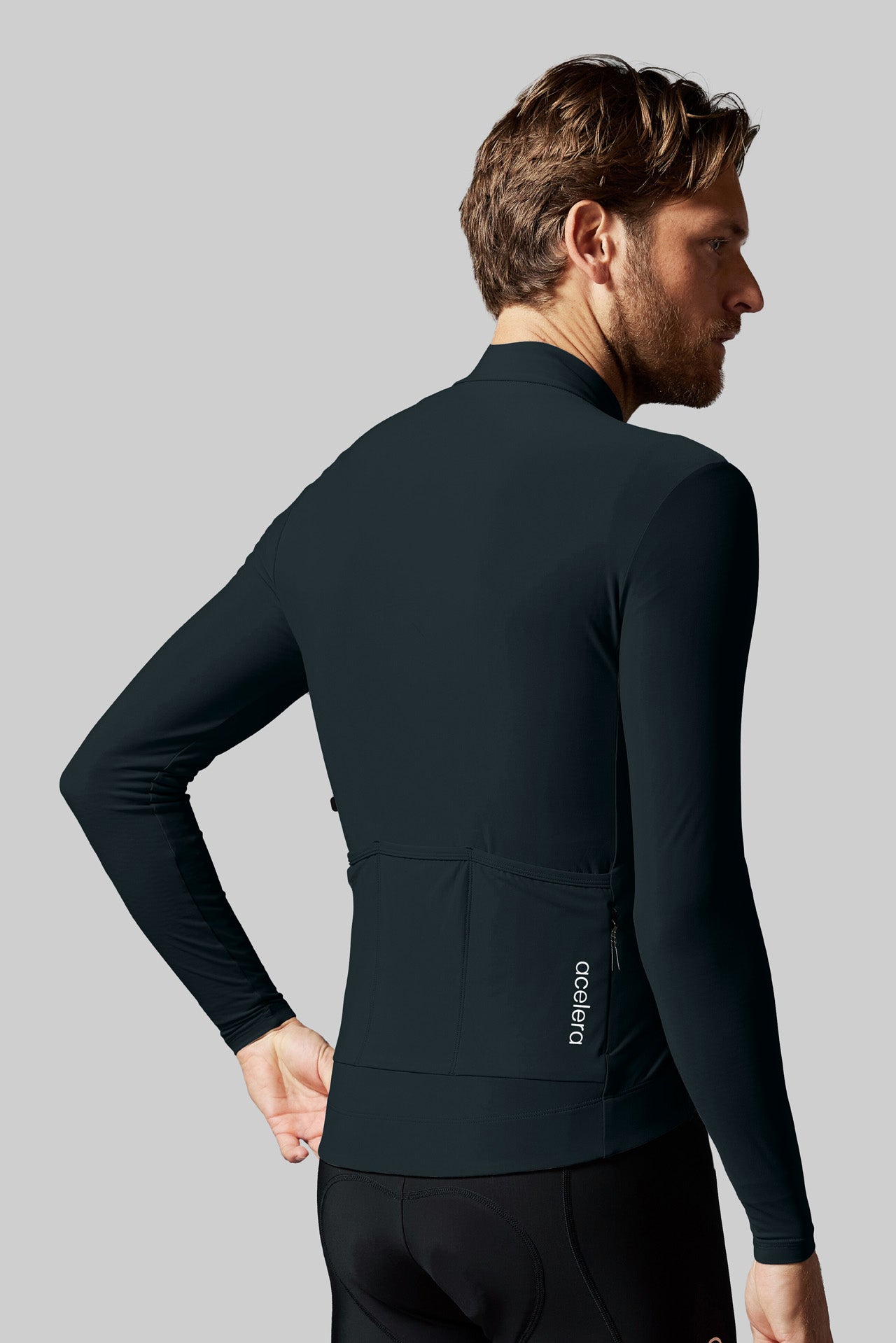 Heren Pro Fietsshirt Lange Mouw Lined Wielershirts Acelera.cc
