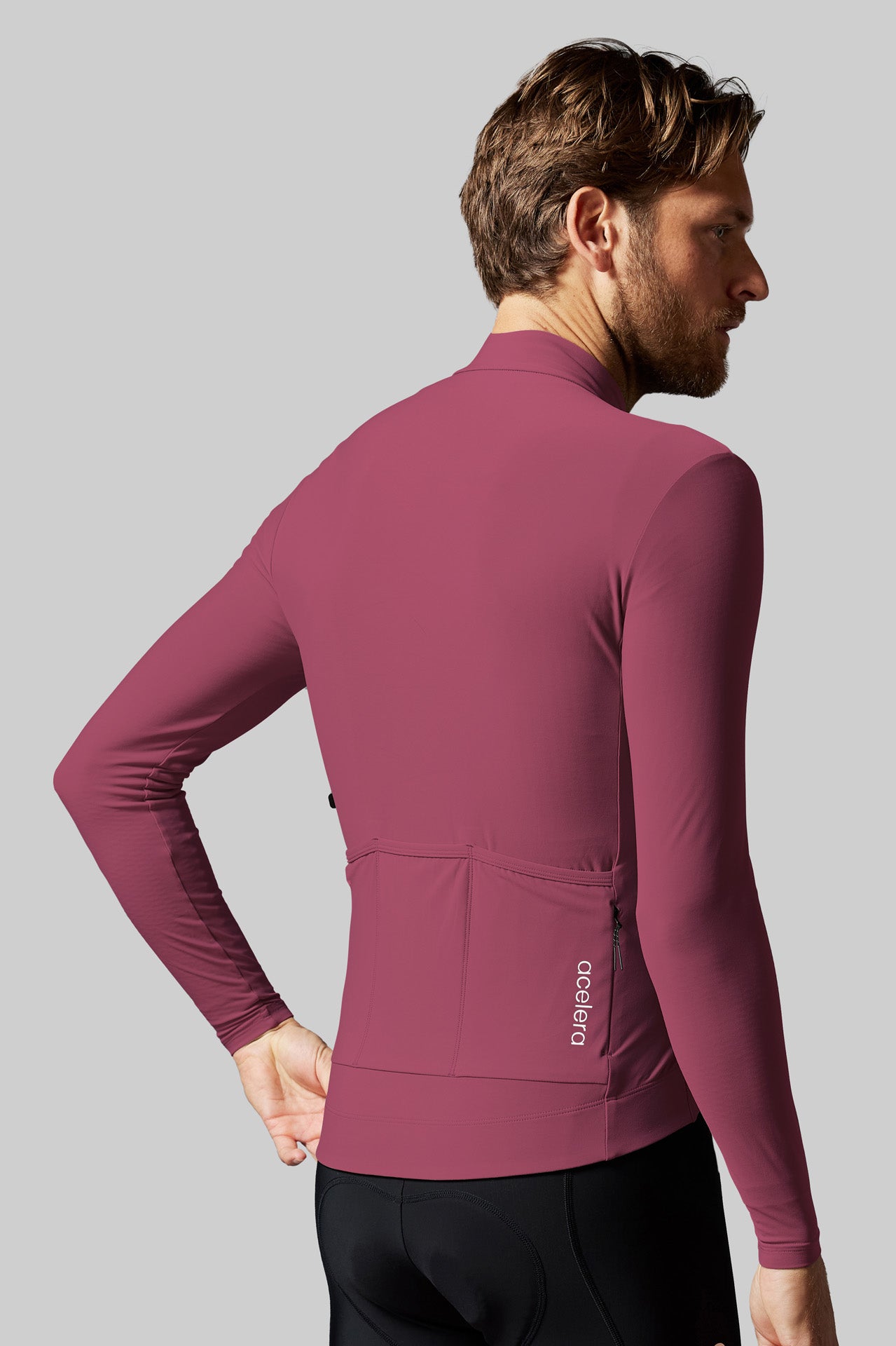 Heren Pro Fietsshirt Lange Mouw Lined Wielershirts Acelera.cc