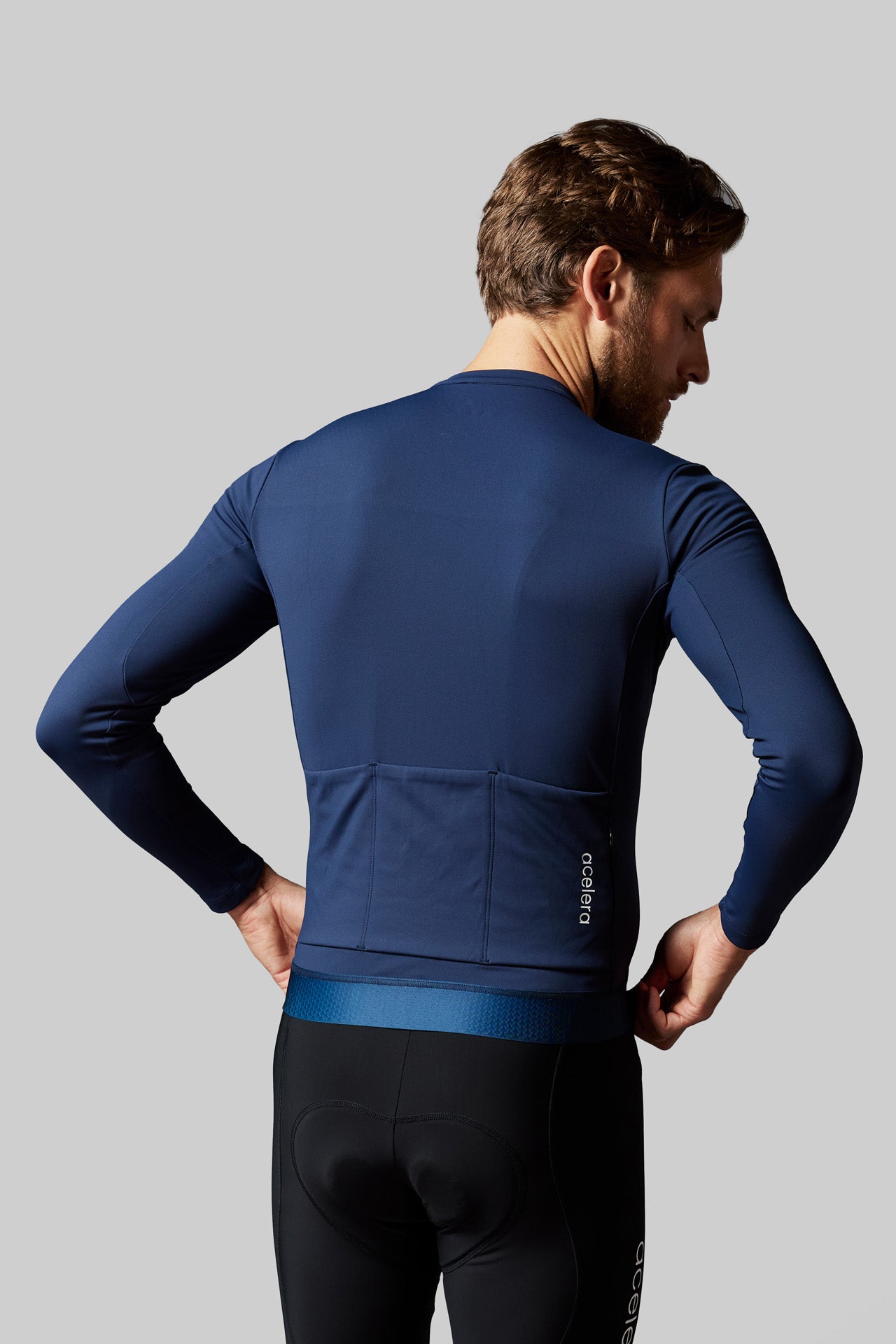 Heren Pro Fleeced Fietsshirt Lange Mouw Wielershirts Acelera.cc