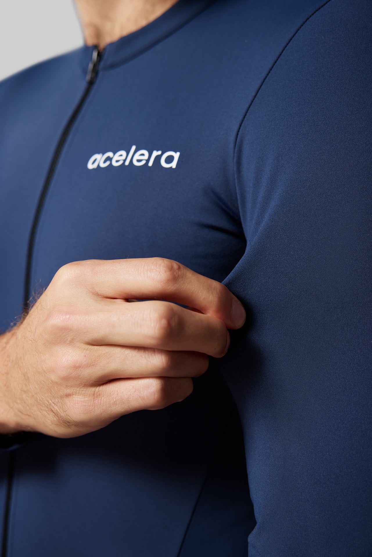 Heren Pro Fleeced Fietsshirt Lange Mouw Wielershirts Acelera.cc