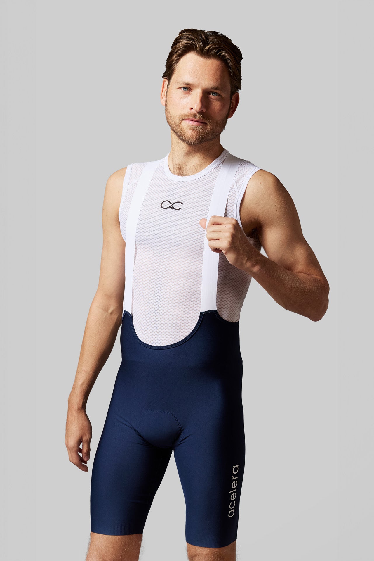 Heren Intermediate Fietsbroek Navy Blue Wielerbroeken Acelera.cc