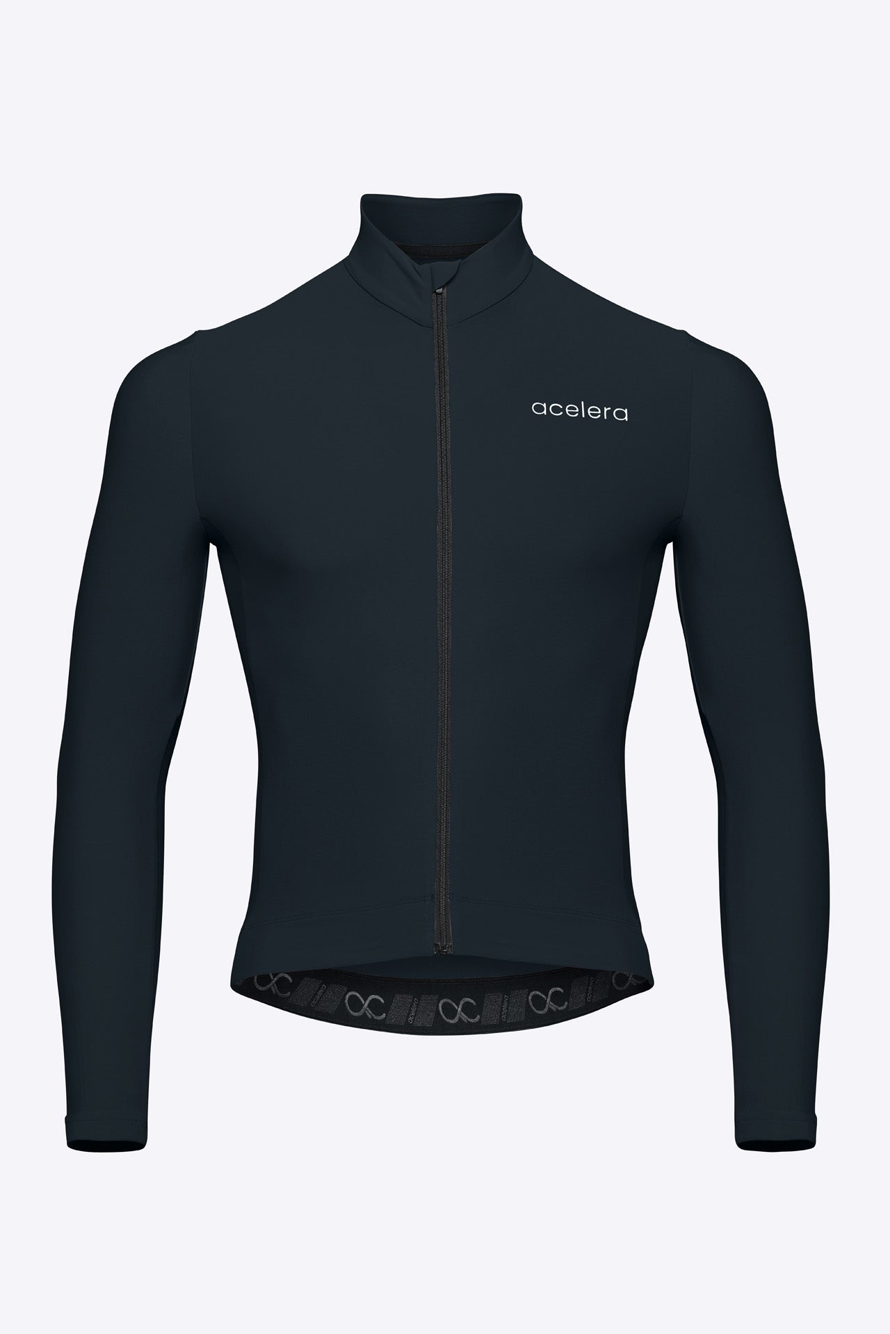 Heren Pro Fietsshirt Lange Mouw Lined Wielershirts Acelera.cc Black S