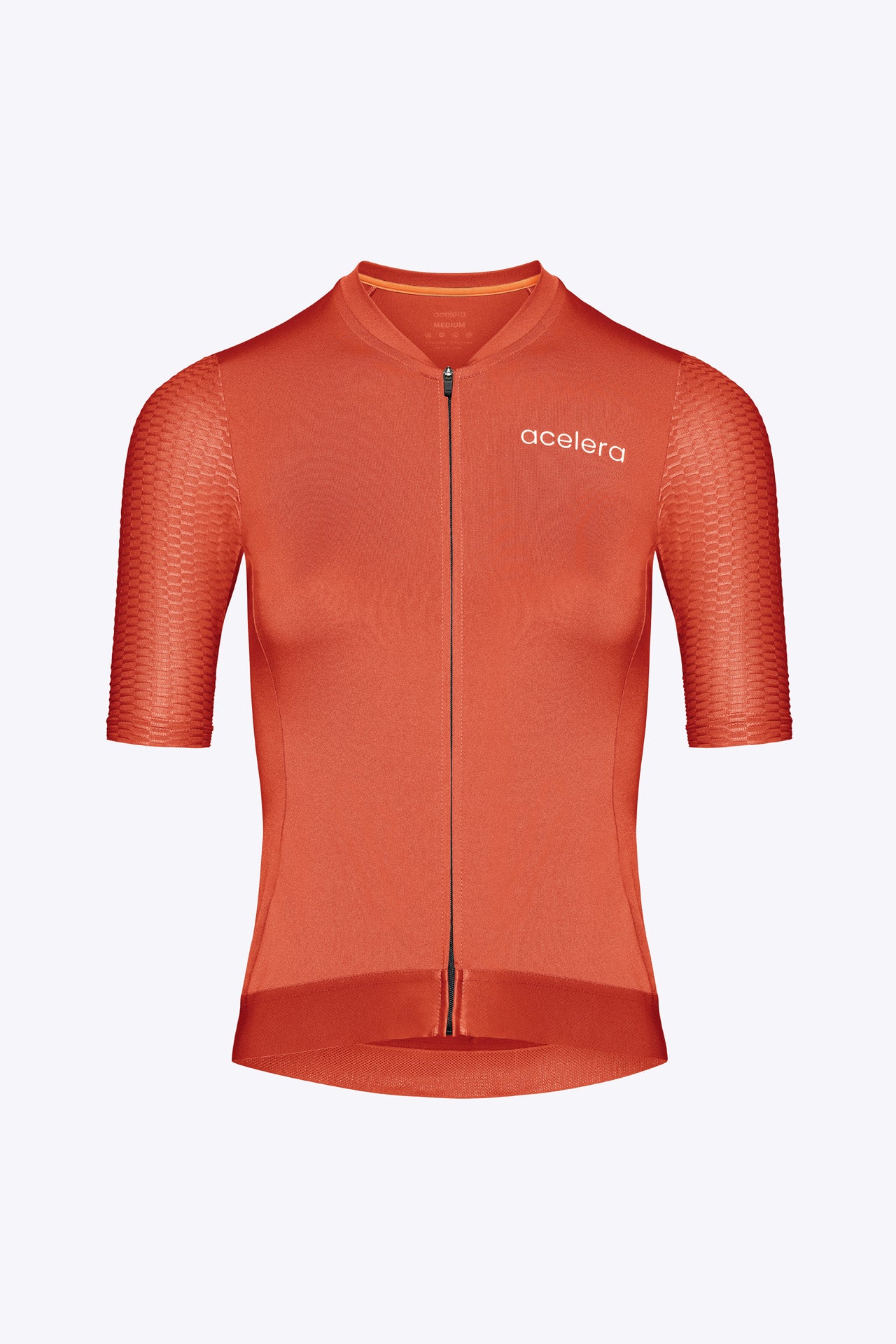 Dames Pro Fietsshirt Korte Mouw Wielershirts Acelera.cc Royal Orange XS