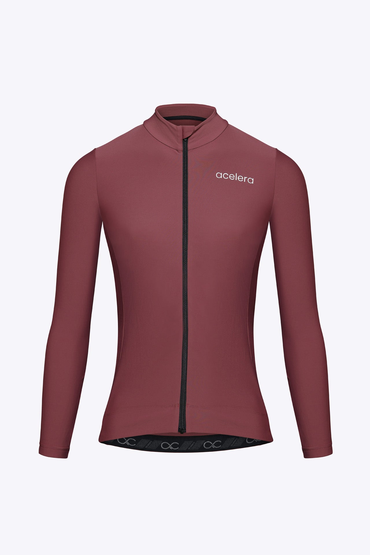 Dames Pro Lined Fietsshirt Lange Mouw Wielershirts Acelera.cc Cherry Red XS