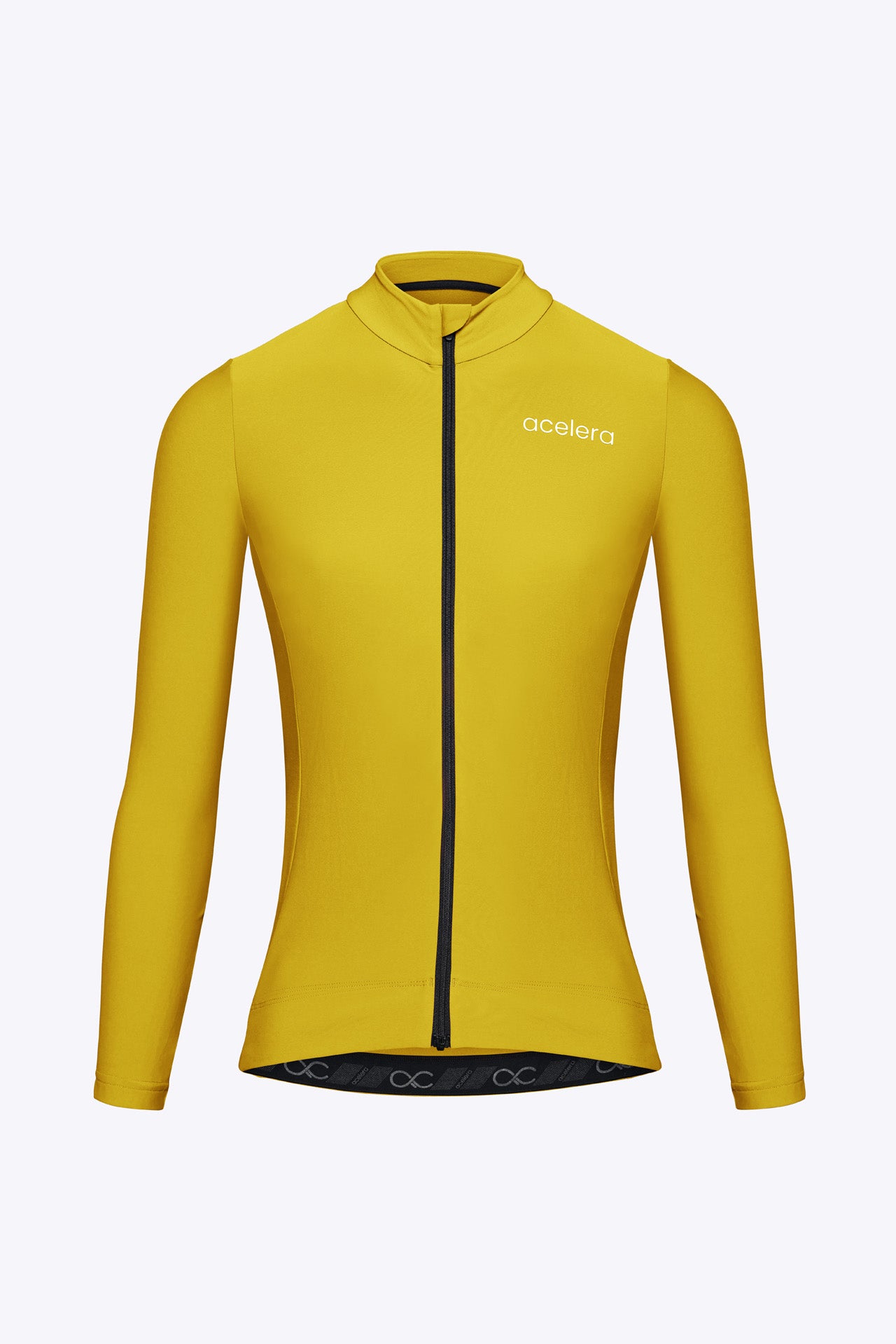 Dames Pro Lined Fietsshirt Lange Mouw Wielershirts Acelera.cc Yellow XS