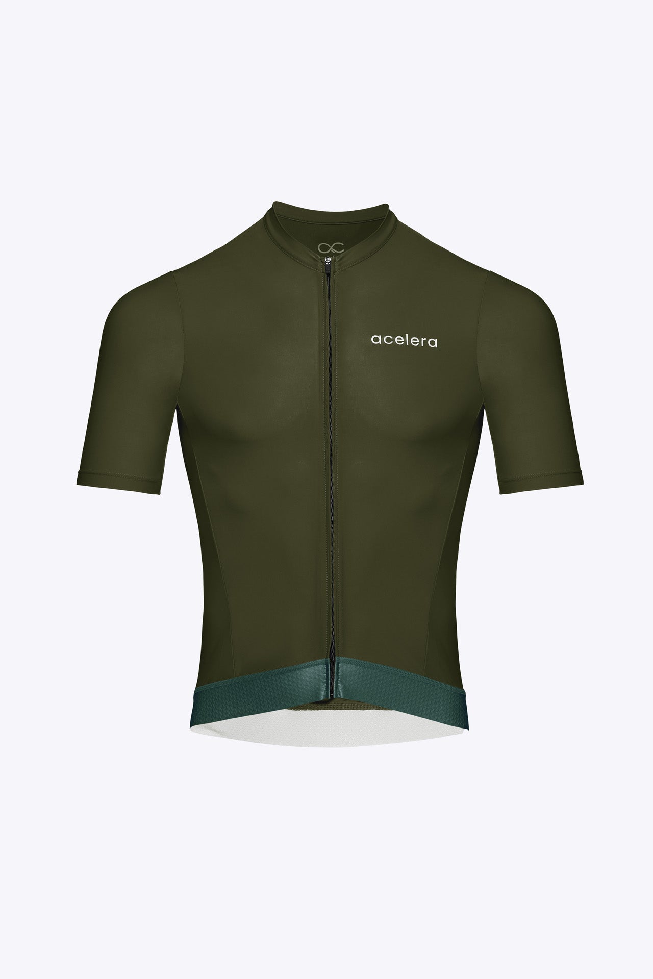 Heren Intermediate Fietsshirt Korte Mouw Wielershirts Acelera.cc Dark Green S