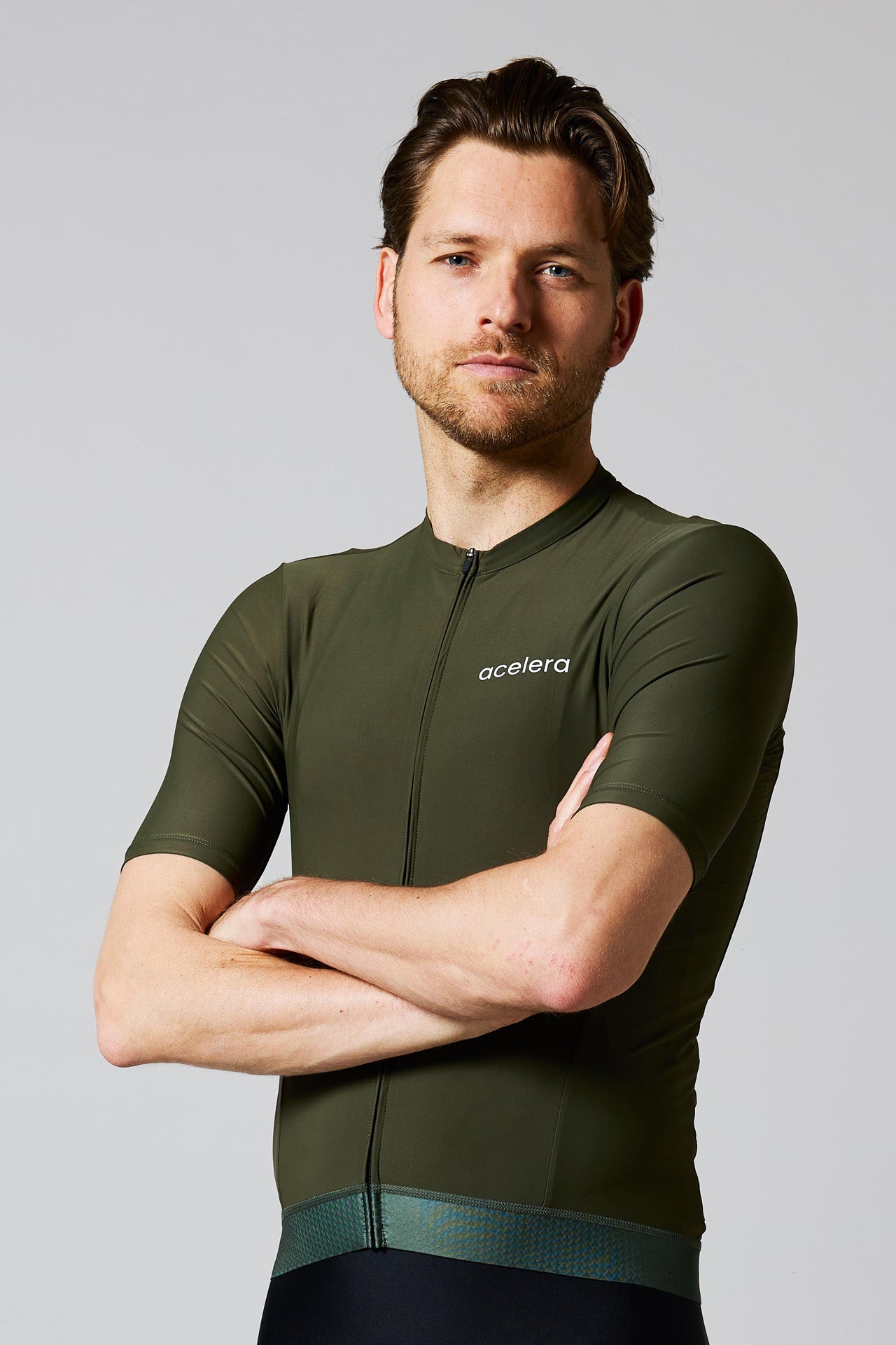 Heren Intermediate Fietsshirt Korte Mouw Wielershirts Acelera.cc