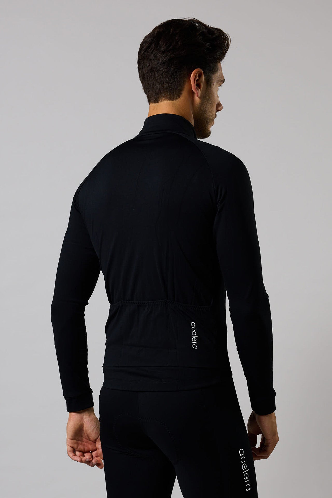 Heren Essential Fietsshirt Lange Mouw Thermo Fleece Wielershirts Acelera.cc