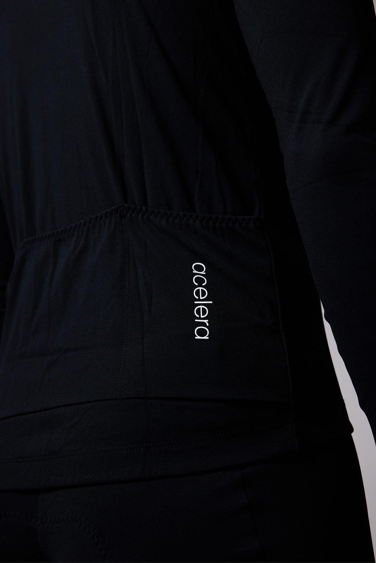 Heren Essential Fietsshirt Lange Mouw Thermo Fleece Wielershirts Acelera.cc