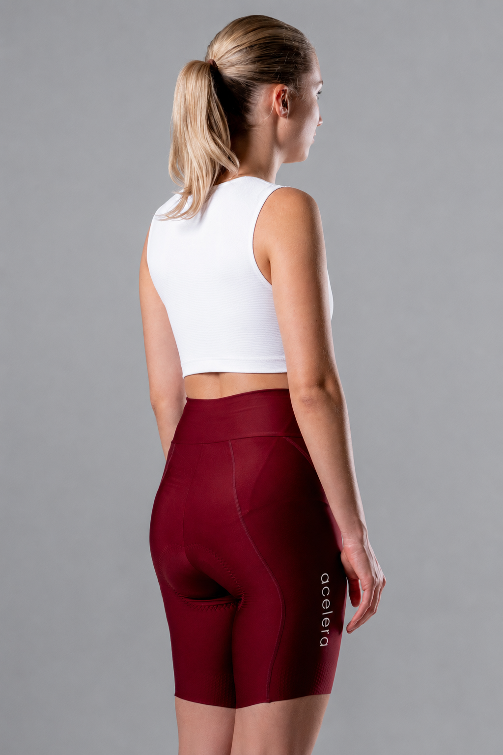 Acelera Dames Intermediate Fietsshort Red Detail #Color_Red