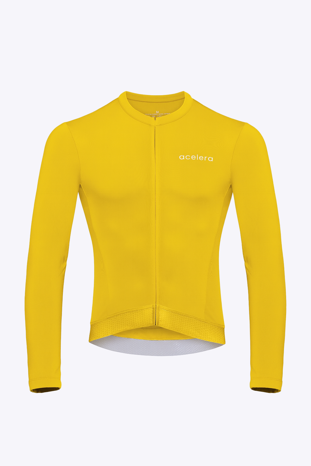 Heren Pro Fleeced Fietsshirt Lange Mouw Wielershirts Acelera.cc Yellow S