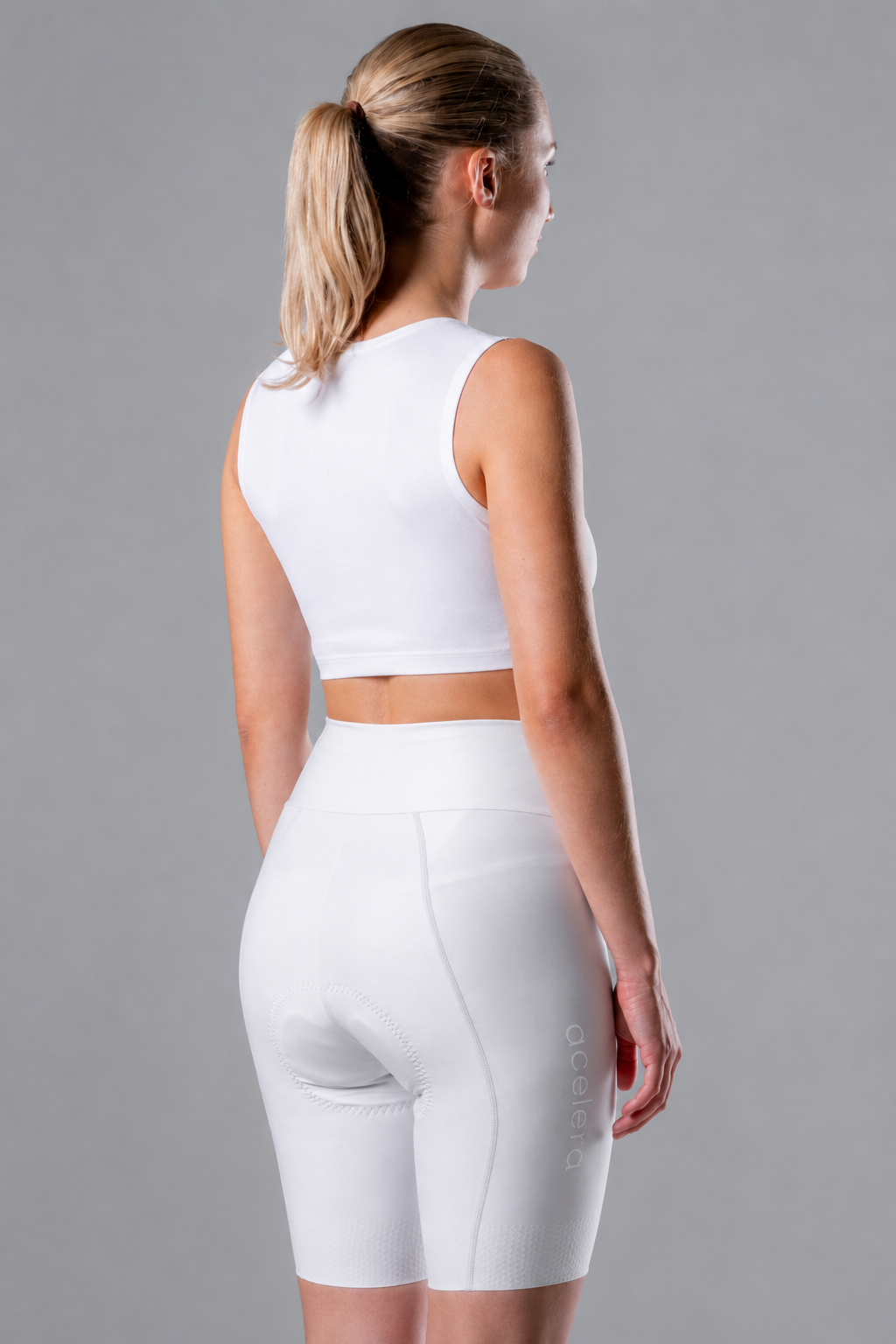 Acelera Dames Intermediate Fietsshort White Detail #Color_White
