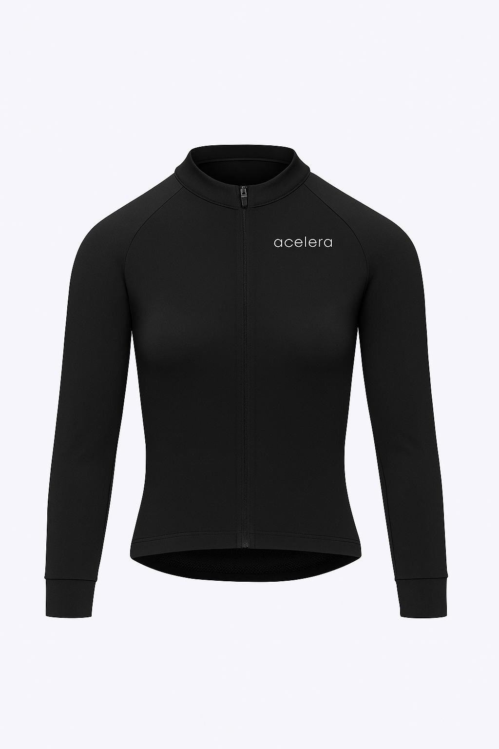 Dames Essential Fietsshirt Lange Mouw Thermo Fleece Wielershirts Acelera.cc Black XS