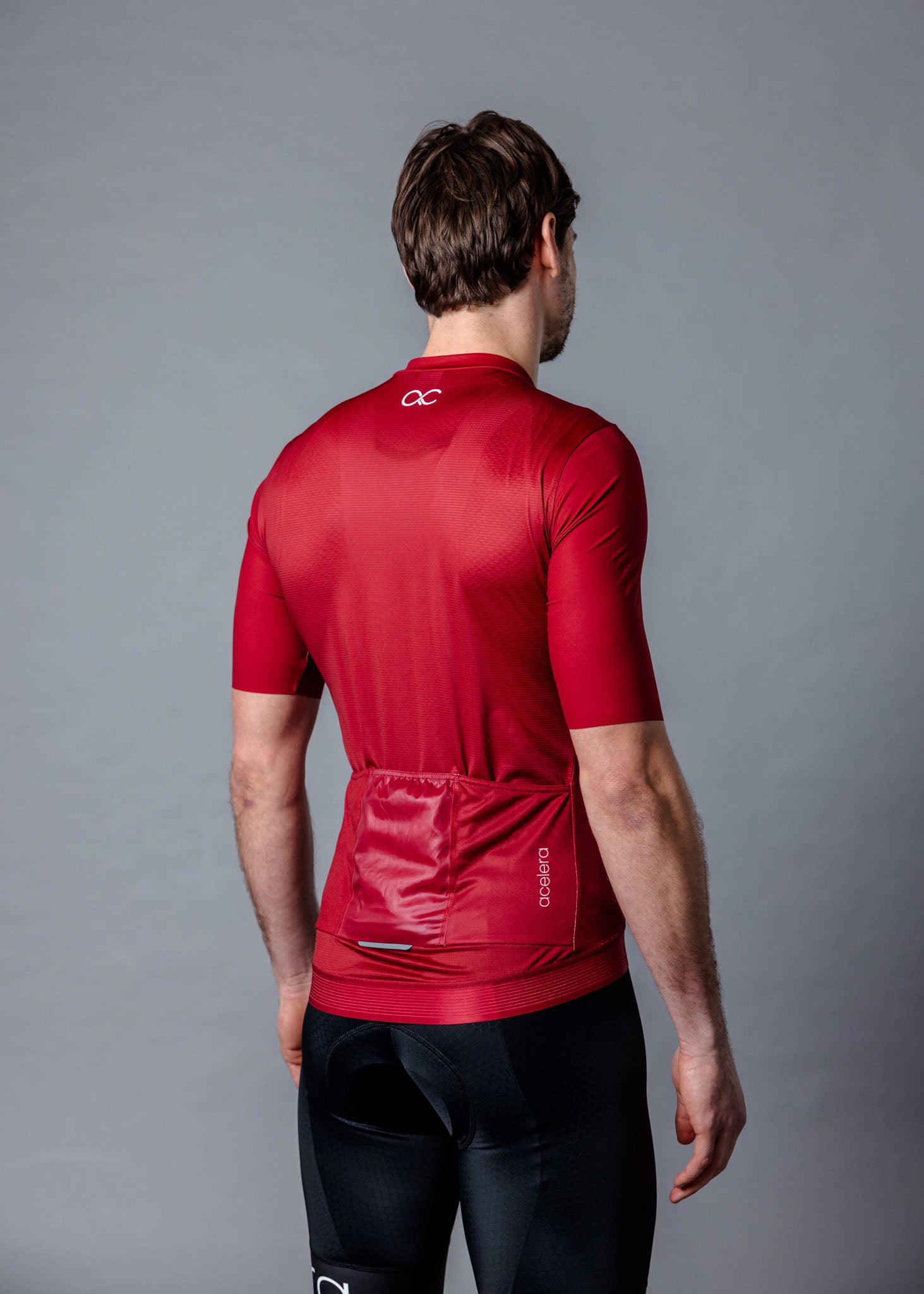 Professional Wielershirt Rood korte mouw Wielershirts Acelera.cc