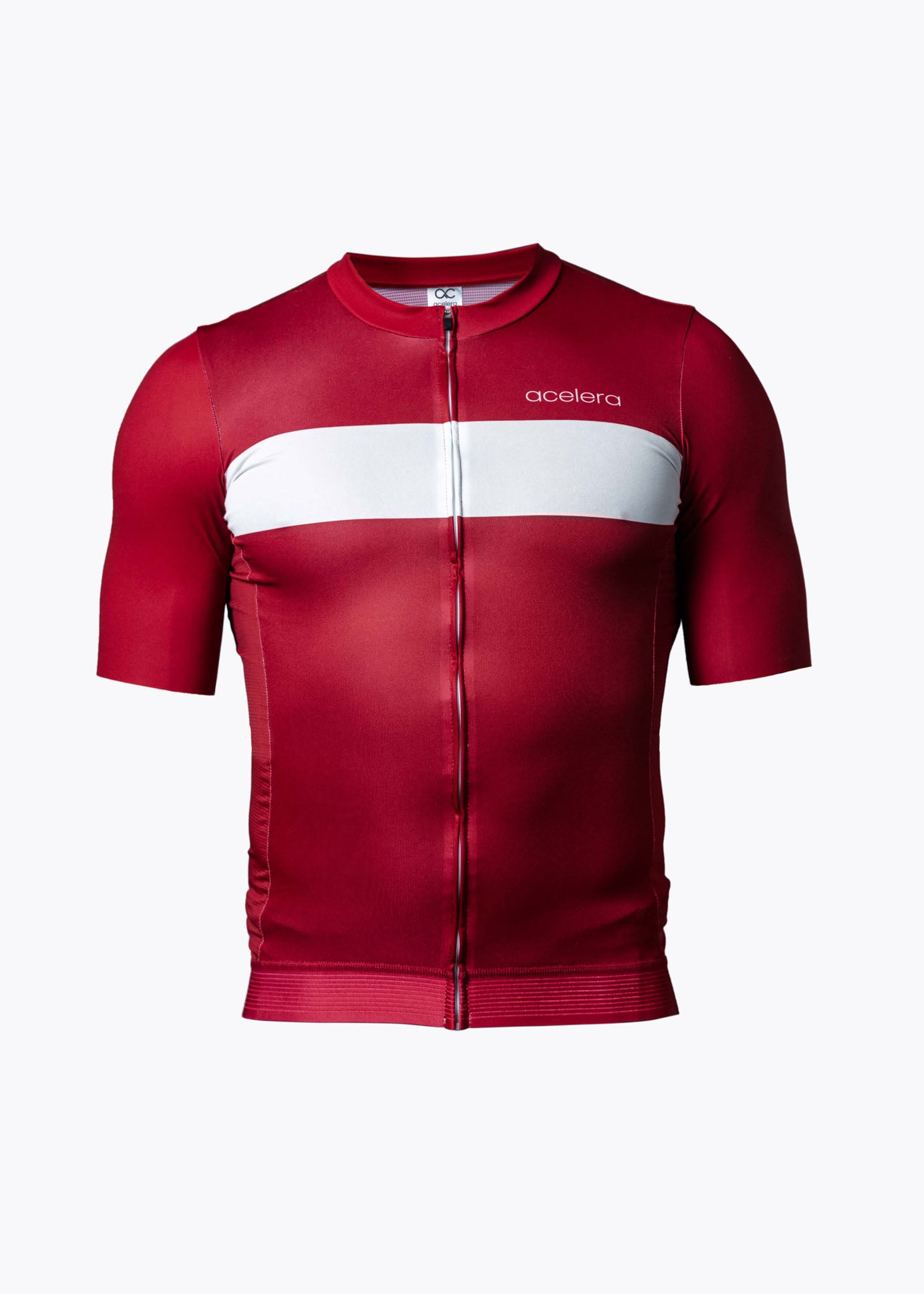 Professional Wielershirt Rood korte mouw Wielershirts Acelera.cc