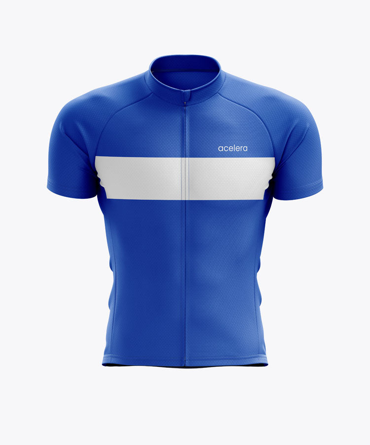 Heren Essential Fietsshirt Blauw Wielershirts Acelera.cc