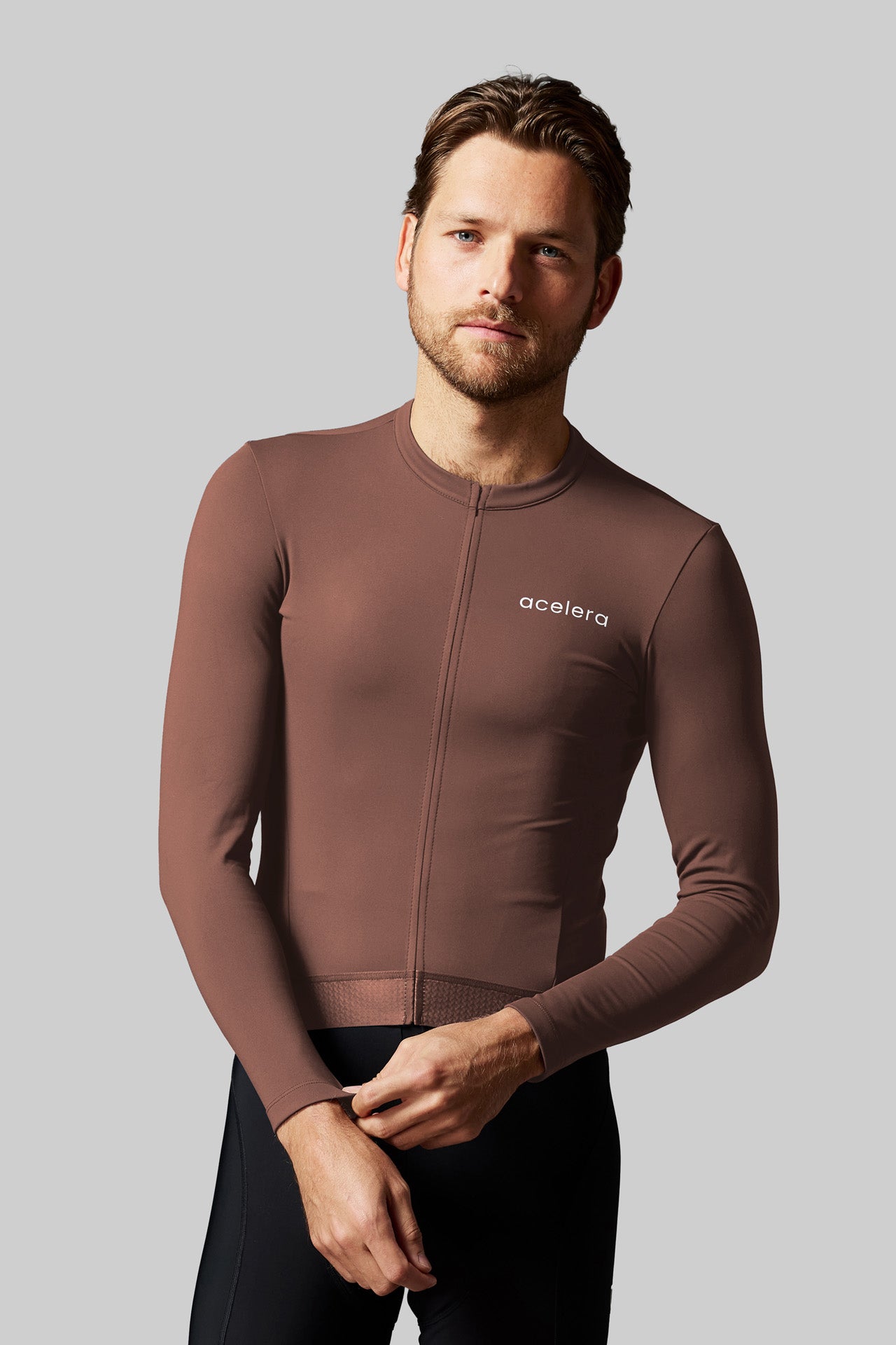 Men's Fleeced Long Sleeve Brown