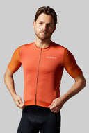 Acelera Heren Pro Fietsshirt Korte Mouw - Royal Orange Front View #Color_Royal Orange