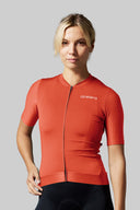 Acelera Damen Pro Radtrikot Kurzarm – Royal Orange Vorderansicht #Color_Royal Orange