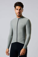 Acelera Men Pro långärmad cykeltröja Lined - Gray Framifrån #Color_Gray