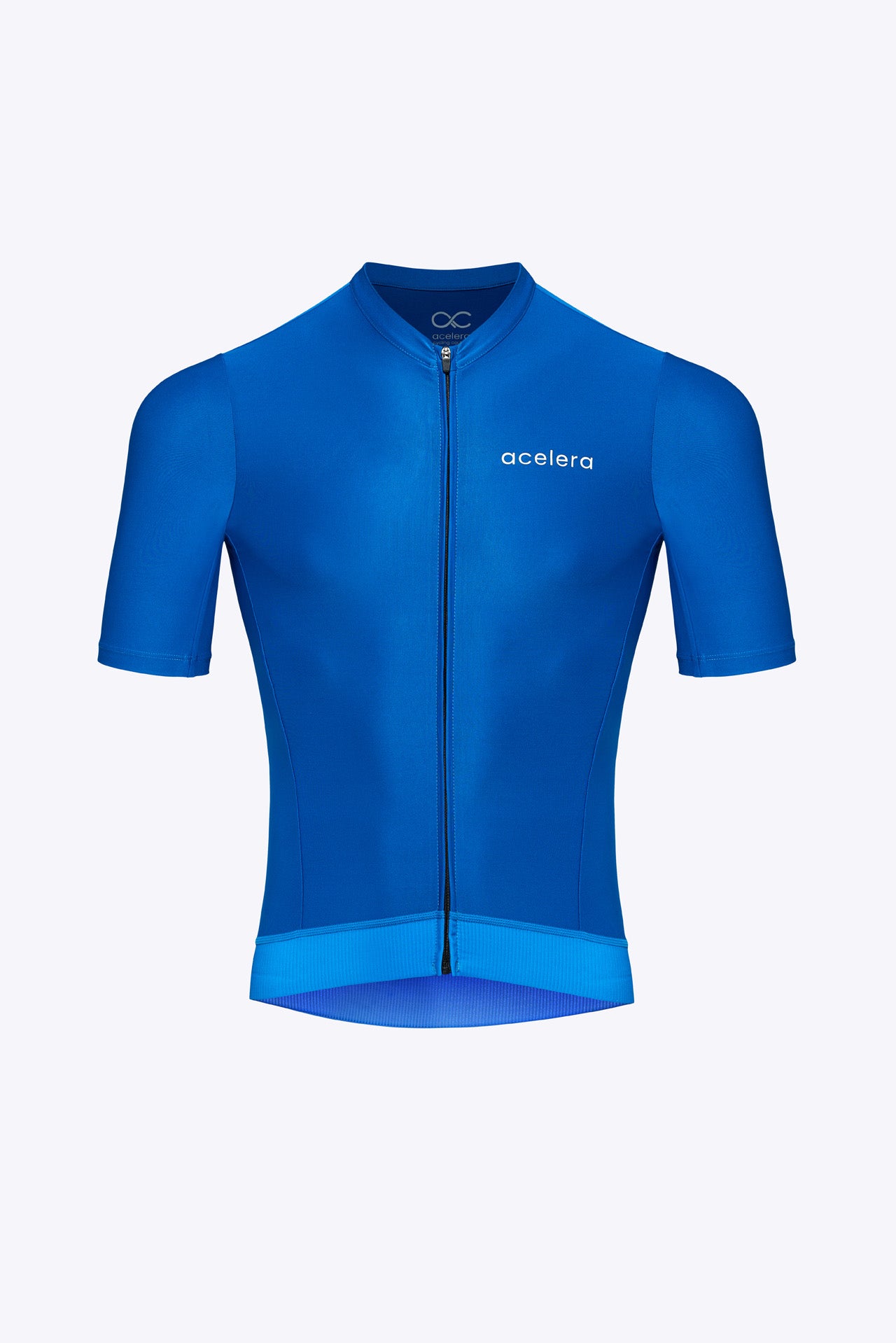 Heren Essential Fietsshirt Korte Mouw Wielershirts Acelera.cc Azure Blue S