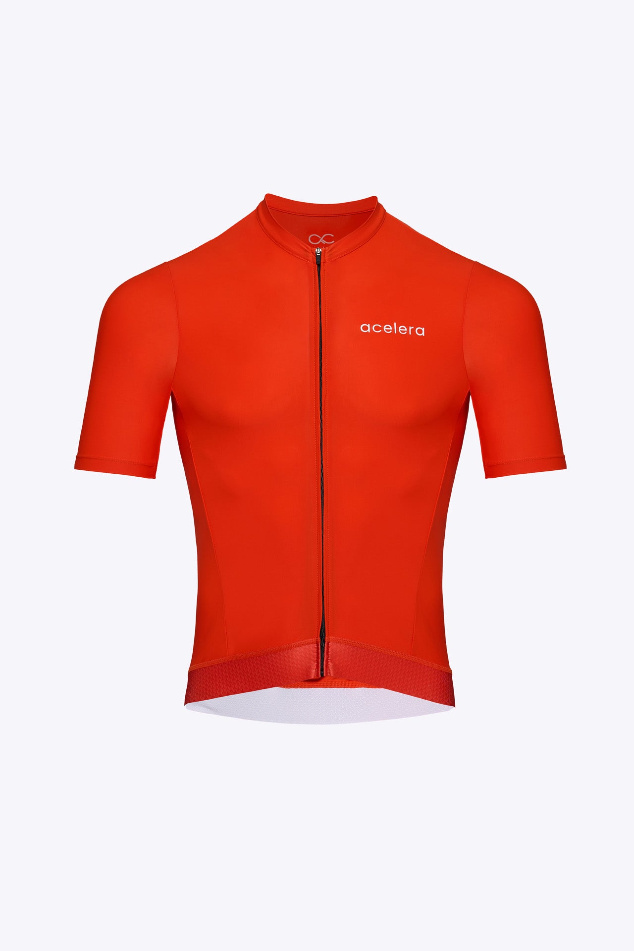 Heren Intermediate Fietsshirt Korte Mouw Wielershirts Acelera.cc Fire Orange S