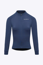 Acelera Damska Essential koszulka kolarska z długim rękawem Thermo Fleece - Peacock Blue ujęcie produktu #Color_Peacock Blue