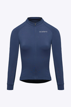 Maillot de ciclismo Essential para mujer de manga larga con forro térmico de fleece