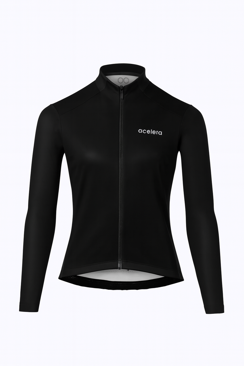 Dames Essential Fietsshirt Lange Mouw Thermo Fleece Wielershirts Acelera.cc Black XS