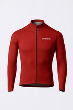 Acelera Men Intermediate Fleeced Langærmet cykeltrøje - Burgundy Red Produktbillede #Color_Burgundy Red